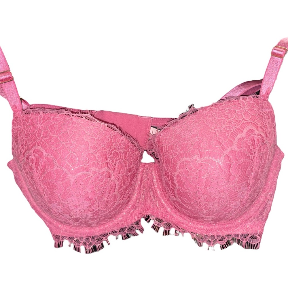 Victorias Secret Elegant Pink Lace Shimmer Bra